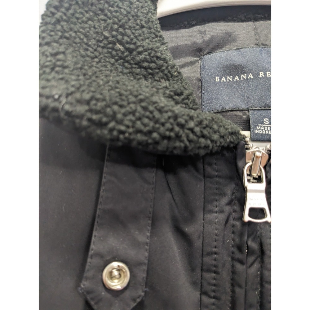 BANANA REPUBLIC Vest Jacket Coat Women‎ S Fleece Collar Classic Preppy Outdoor - Picture 3 of 15